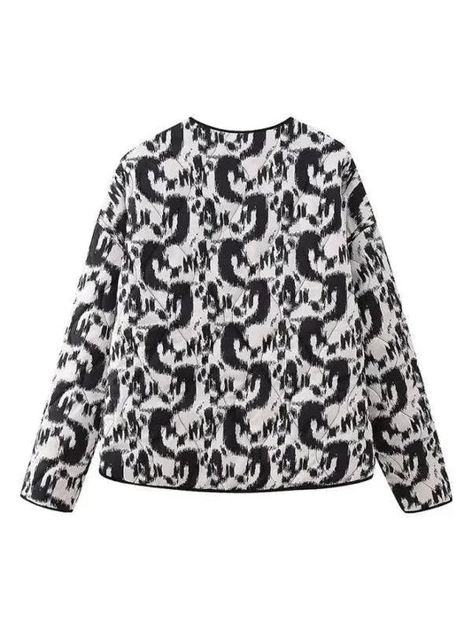 Gedruckter Damen Steppmantel Elegant - IdealeKleiden