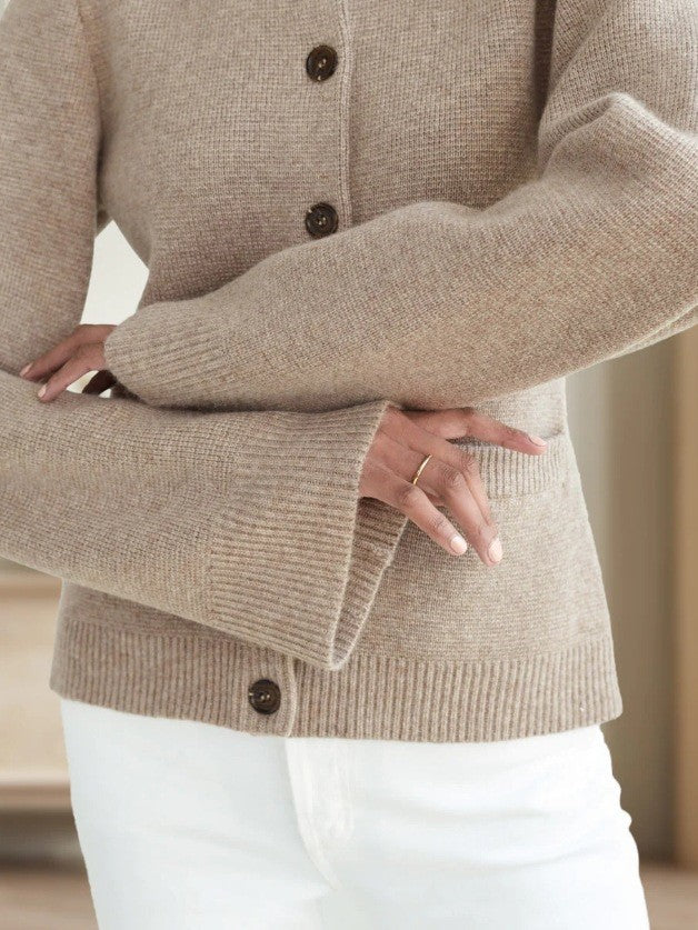 Klassische Pullover Damen Mit Knöpfen Und Langen Ärmeln