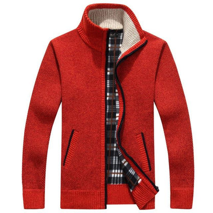 Herren Strickjacke Fleece Innenwarm