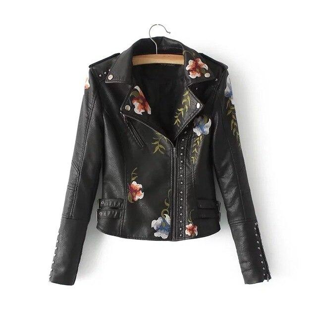 Lederjacke Damen Kurz Biker Style Rock - IdealeKleiden