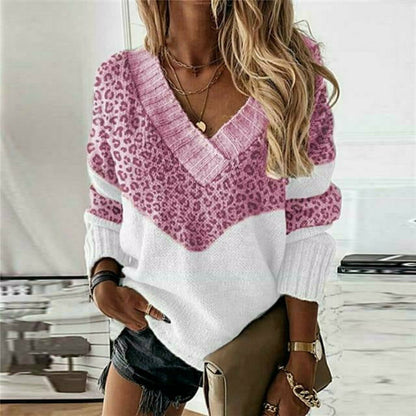 Farbenfroher Strickpullover Patchwork Design