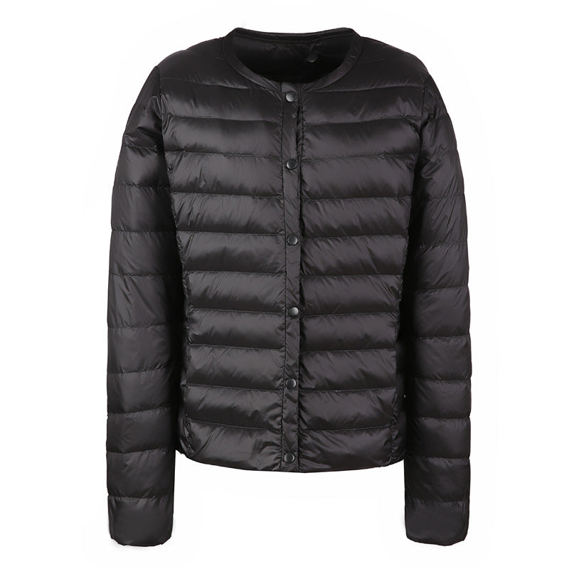 Daunenjacke Damen Elegant Kragenlos - IdealeKleiden
