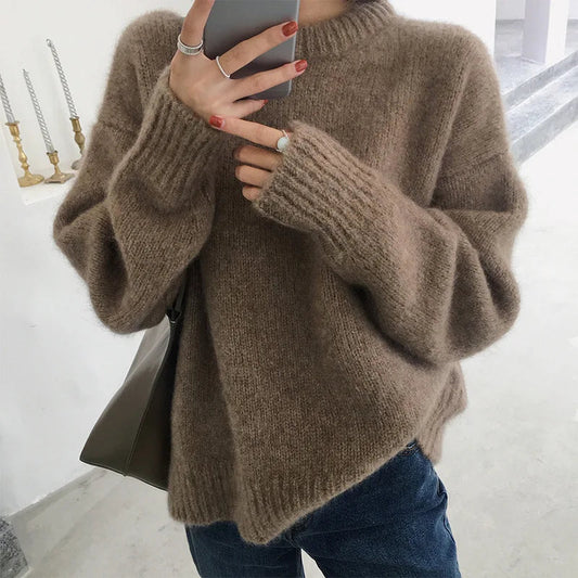 Stilvoller Langarm Pullover Damen - IdealeKleiden
