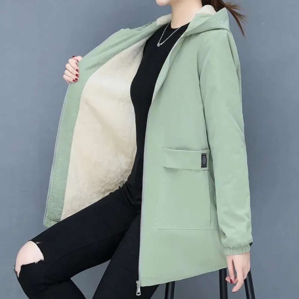 Stylische Damenjacke Winter Kapuze