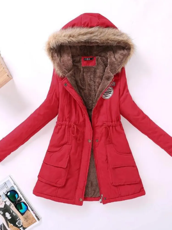 Schicke Slim-Fit Parka mit Kapuze Damen
