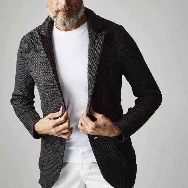 Herren Blazer Fischgrat Muster Klassisch Elegannt - IdealeKleiden