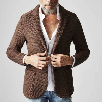 Herren Blazer Fischgrat Muster Klassisch Elegannt