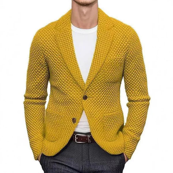 Herren Blazer Fischgrat Muster Klassisch Elegannt