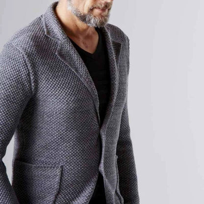 Herren Blazer Fischgrat Muster Klassisch Elegannt