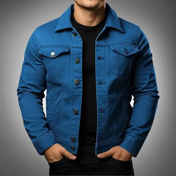 Elegante Herren Jeansjacke Robust Baumwolle