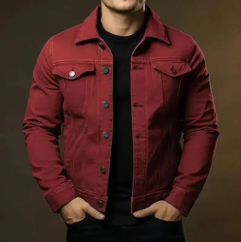 Elegante Herren Jeansjacke Robust Baumwolle