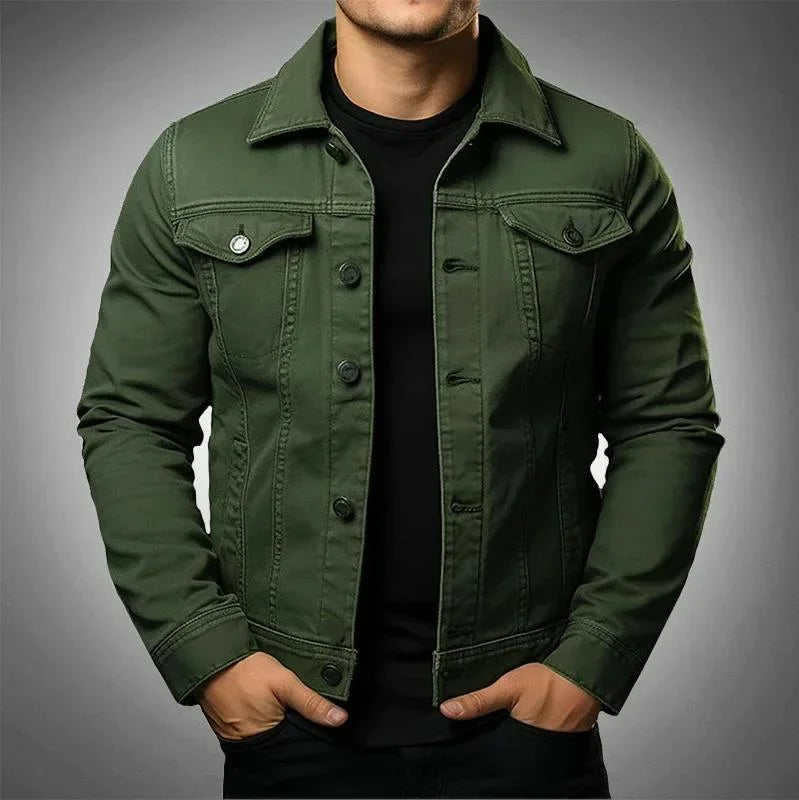 Elegante Herren Jeansjacke Robust Baumwolle