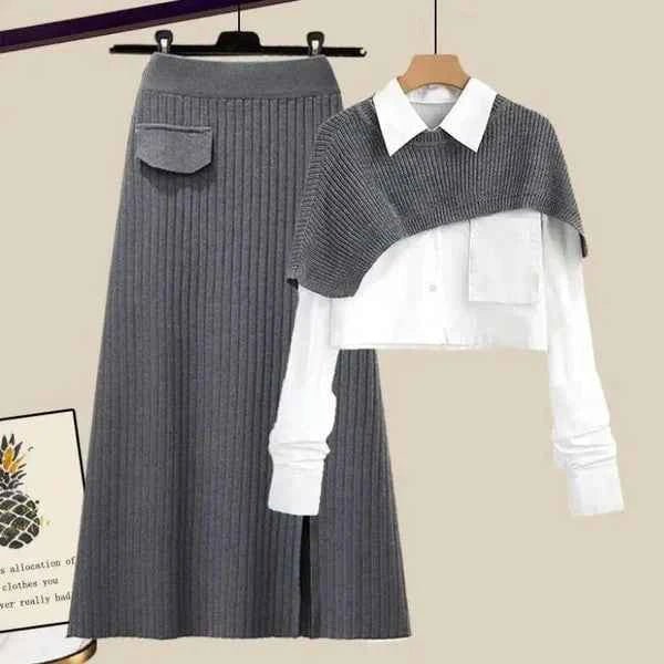 Damenschuhe sind nicht im Titel, es geht um Rock und Oberteil: Frauen Rock Oberteil Set Chic