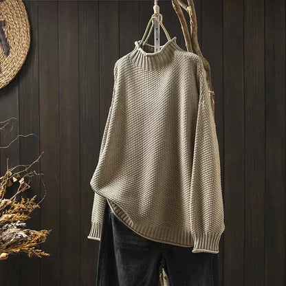 Bequemes Oversize Sweatshirt Rollkragen Pullover