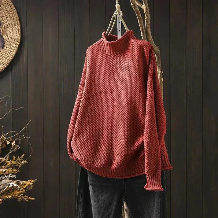 Bequemes Oversize Sweatshirt Rollkragen Pullover