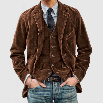 Herren Jacke Modern Reverskragen Knopf