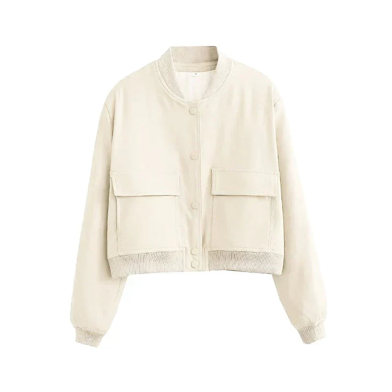 Weiche Velvet-Bomberjacke Damen