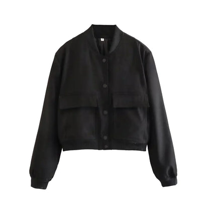 Weiche Velvet-Bomberjacke Damen
