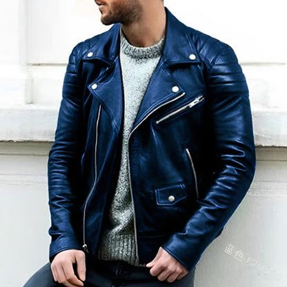 Ryder Leder Bikerjacke Stilvoll Schwarz