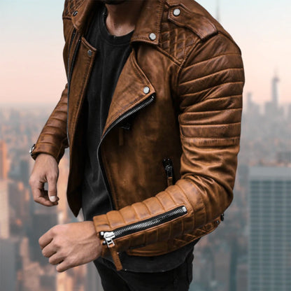 Ryder Leder Bikerjacke Stilvoll Schwarz