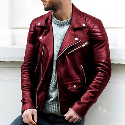 Ryder Leder Bikerjacke Stilvoll Schwarz