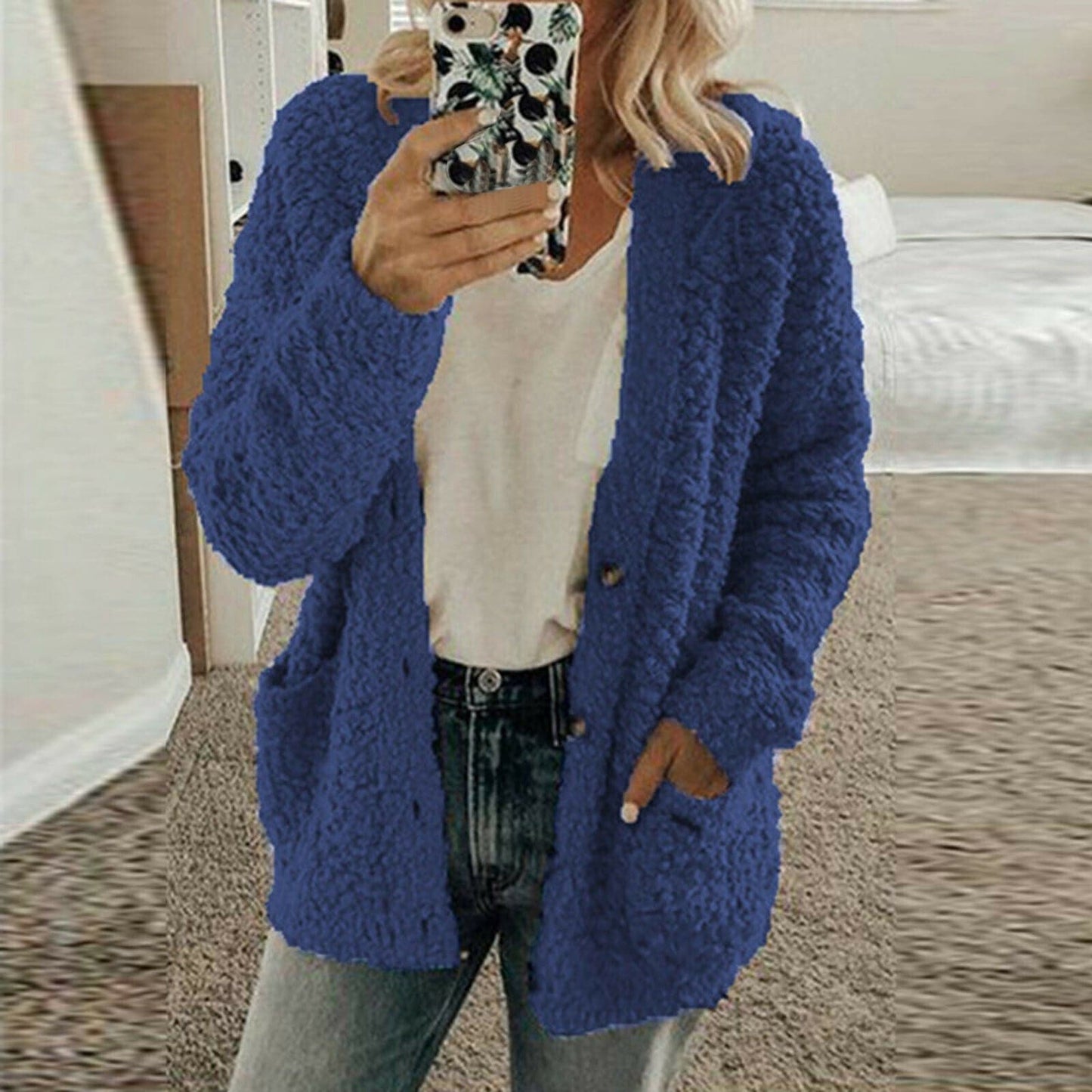 Weiche Strickcardigan Lässig Grobmasche Bequem