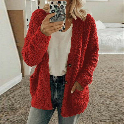 Weiche Strickcardigan Lässig Grobmasche Bequem
