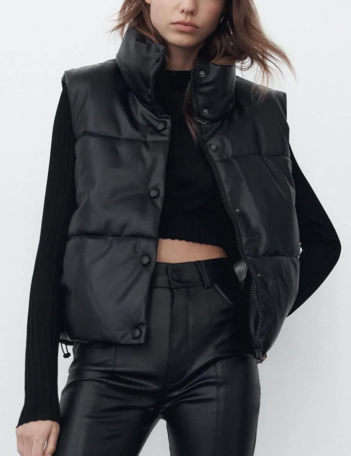 Lederweste Damen Kurz &amp; Chic - IdealeKleiden