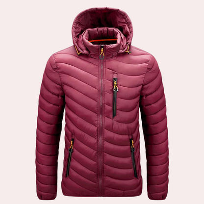 Herren Winterjacke Luxus Kapuze Elegant