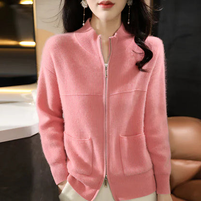 Kuschelige Wolljacke Damen Stil