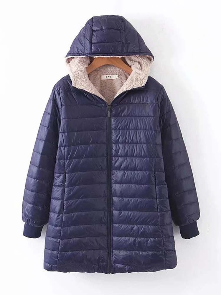 Warme Winterjacke Isoliert Mittellang
