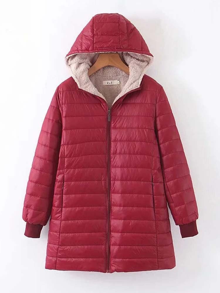 Warme Winterjacke Isoliert Mittellang