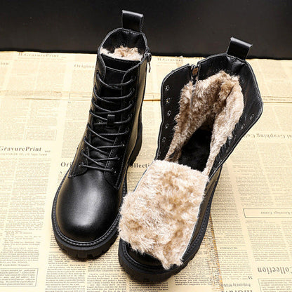 Schwarze Lederstiefel Winter Elegant