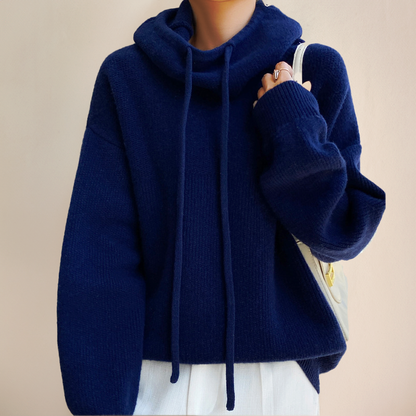 Strickpullover Hoher Kragen Lässig Oversized