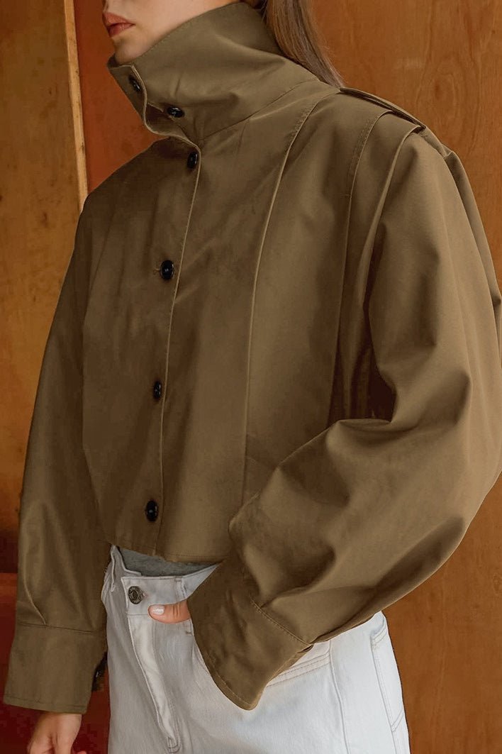 Stilvolle Damenjacke Faltenkragen Design