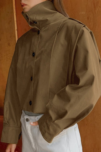 Stilvolle Damenjacke Faltenkragen Design