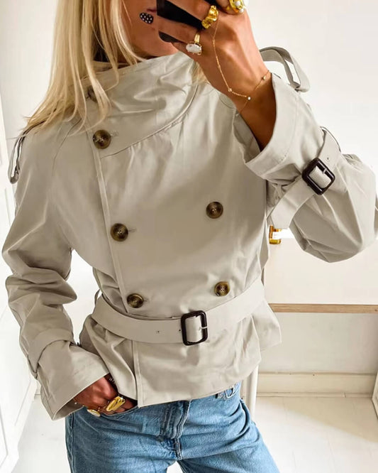 Kurzer Trenchcoat Damen Elegant - IdealeKleiden