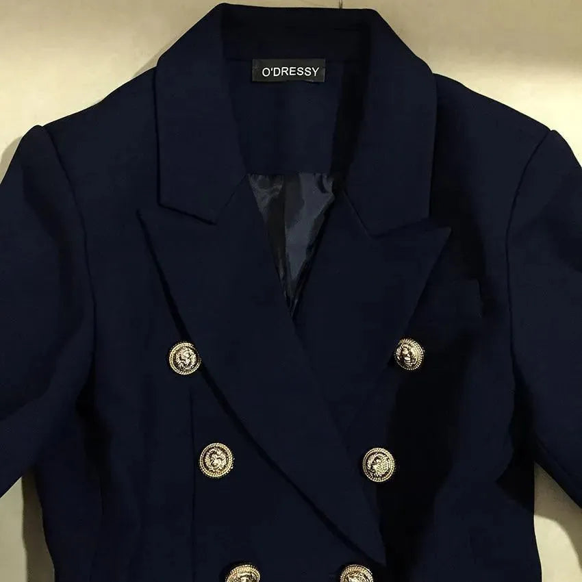 Stylischer Blazer Navyblau Damen - IdealeKleiden