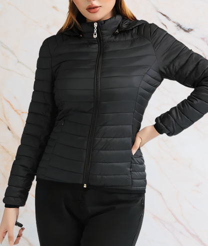 Slim Fit Steppjacke Damen Elegant Reißverschluss