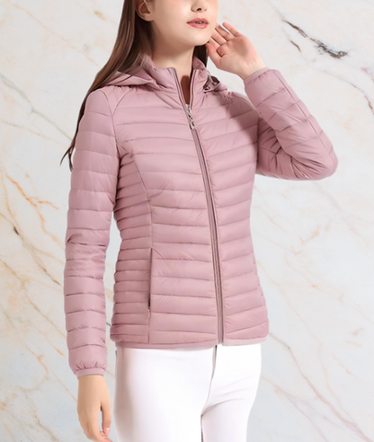 Slim Fit Steppjacke Damen Elegant Reißverschluss