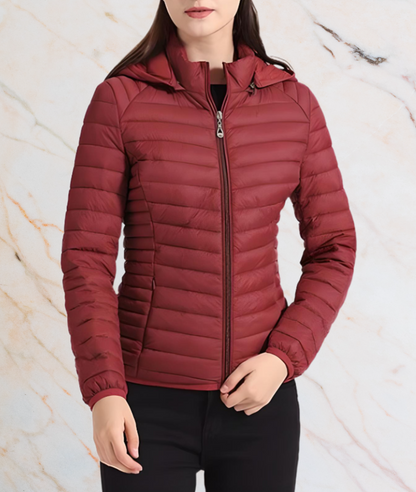 Slim Fit Steppjacke Damen Elegant Reißverschluss