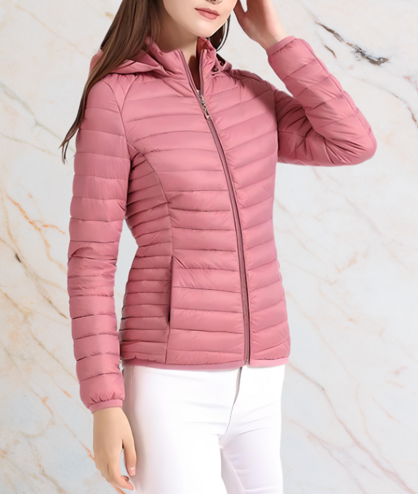Slim Fit Steppjacke Damen Elegant Reißverschluss