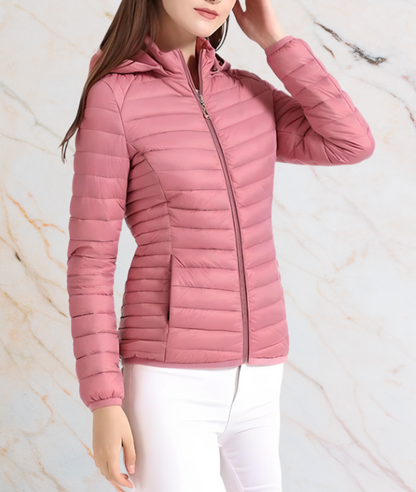 Slim Fit Steppjacke Damen Elegant Reißverschluss