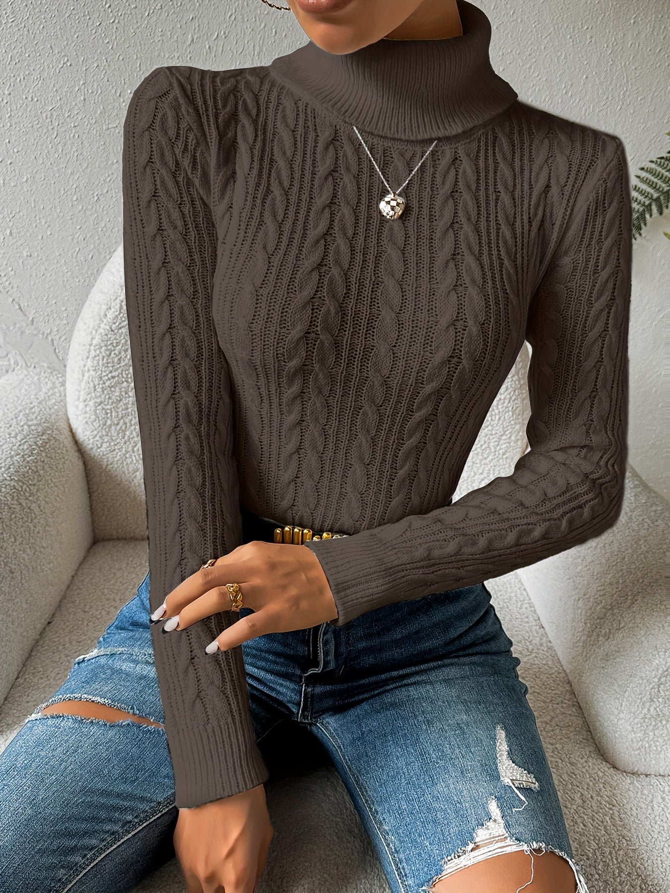 Weich Rollkragen Pullover Damen Qualität