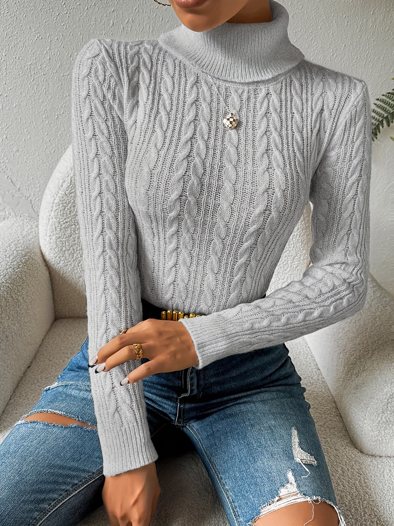 Weich Rollkragen Pullover Damen Qualität