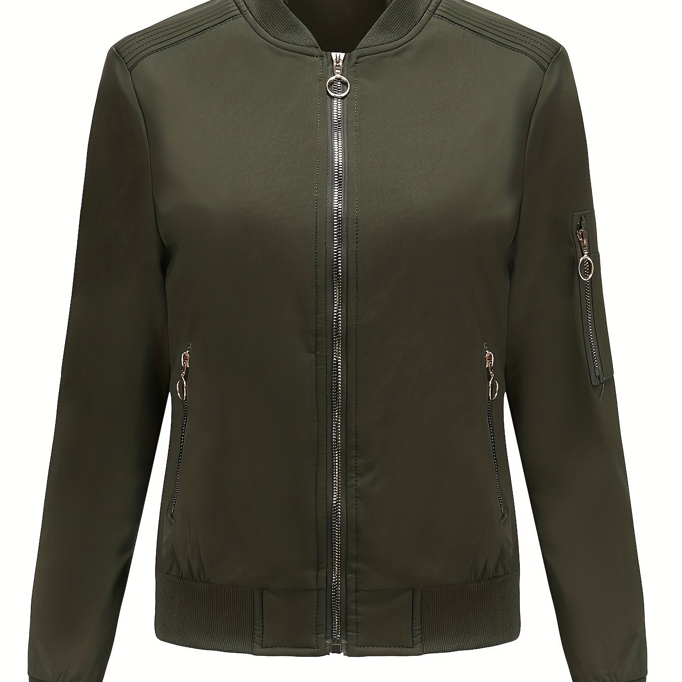 Stylische Bomberjacke Einfarbig Modern