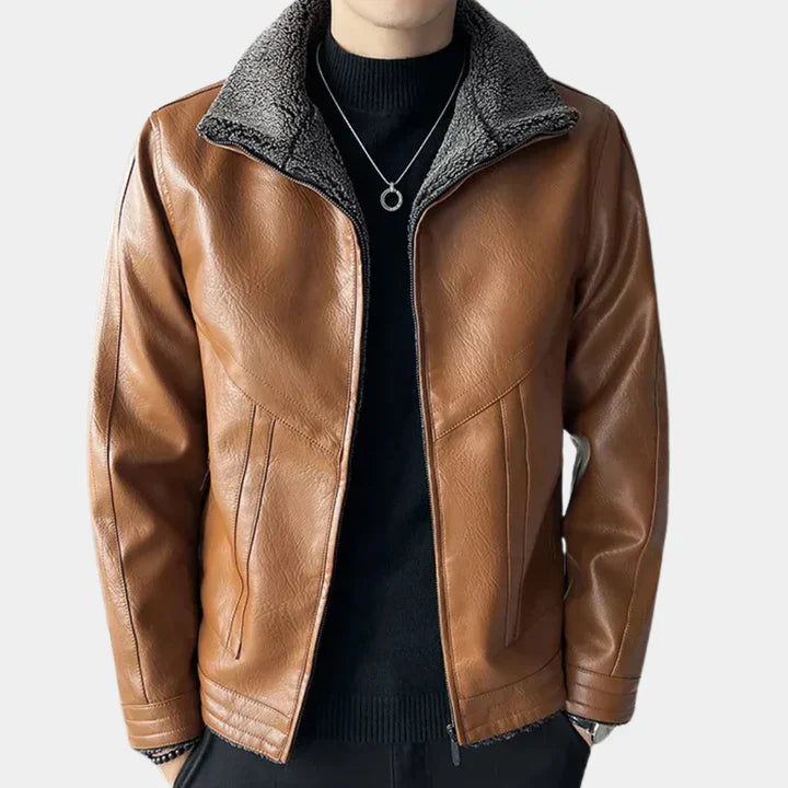 Herren Lederjacke Biker Style Cool - IdealeKleiden