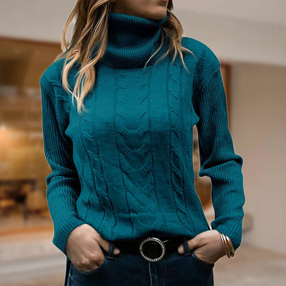 Damen Rollkragenpullover Elegante Langarm