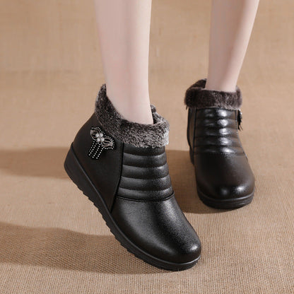 Moderne Damenstiefel mit Kunstfell Innenfutter