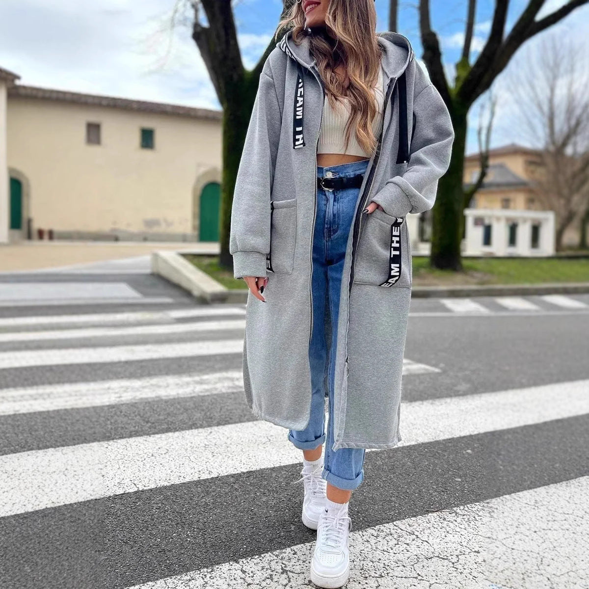 Kuscheliges Sweatshirt Langarm Kapuze